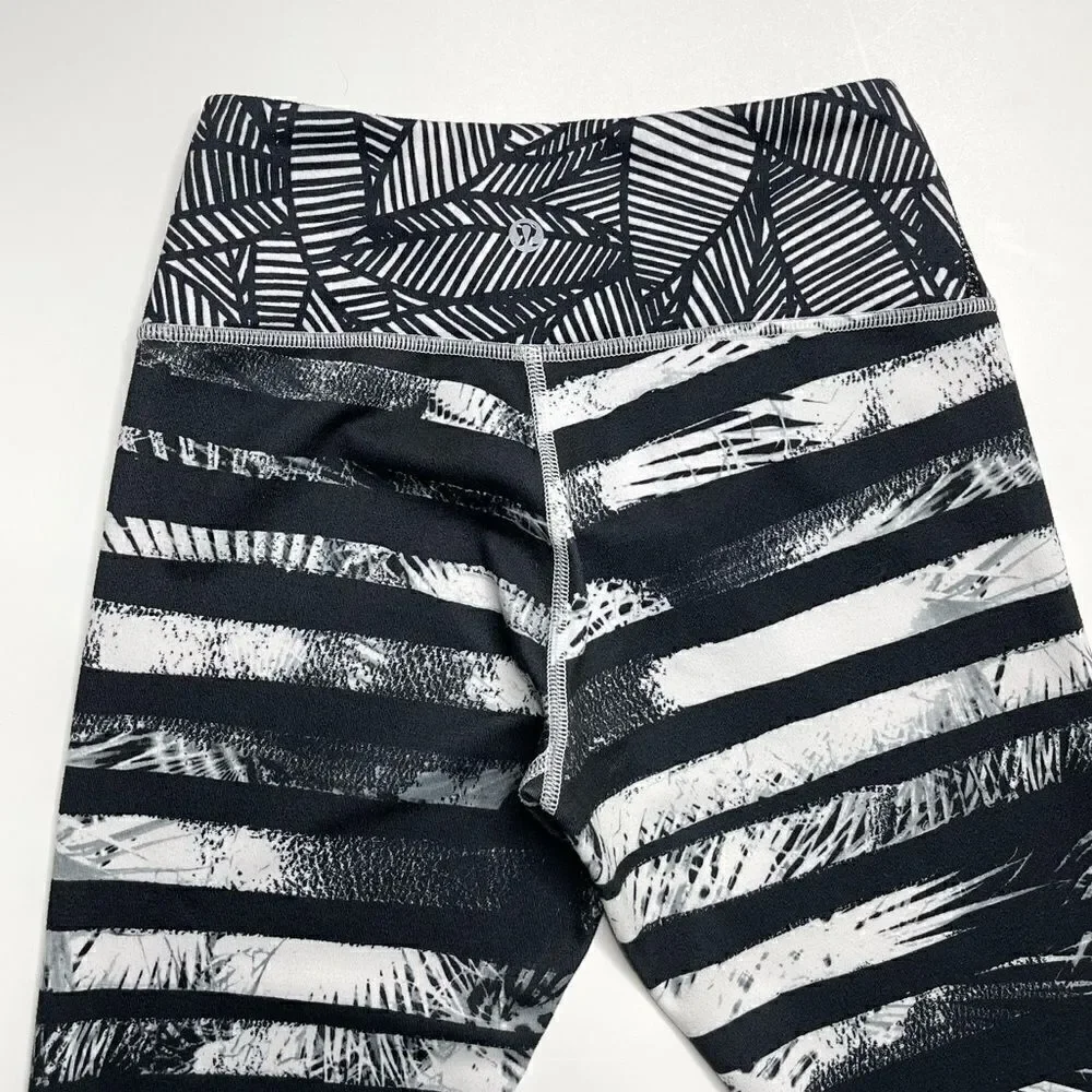Lululemon Full-On Luon Wunder Under Crop II  Mid Rise Leggings (Shady Palms) - 4